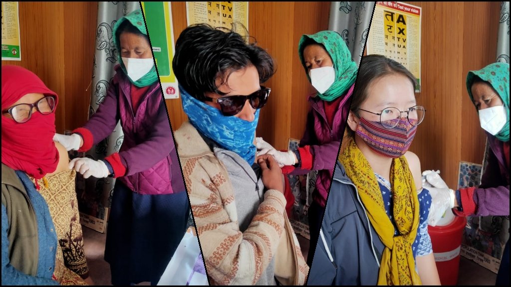 लाहौल-स्पीति के दुर्गम काजा खंड में 18-44 वर्ष के लोगों का हुआ टीकाकरण, 45+ के टीकाकरण में 100% लक्ष्य हासिल।