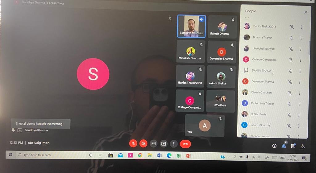 संजौली महाविद्यालय में गूगल मीट के ज़रिए 