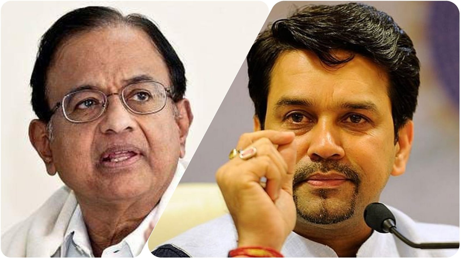 अर्थ्यवस्था की स्थिति पर अनुराग और चितंबरम आमने सामने, ट्विटर पर अनुराग ठाकुर ने बिंदुवार दिए जवाब।