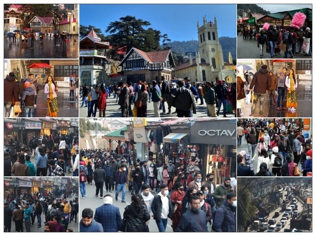 न्यू ईयर सेलिब्रेशन के लिए शिमला में उमड़ा पर्यटकों का हुजूम, 90 फीसदी होटल पैक