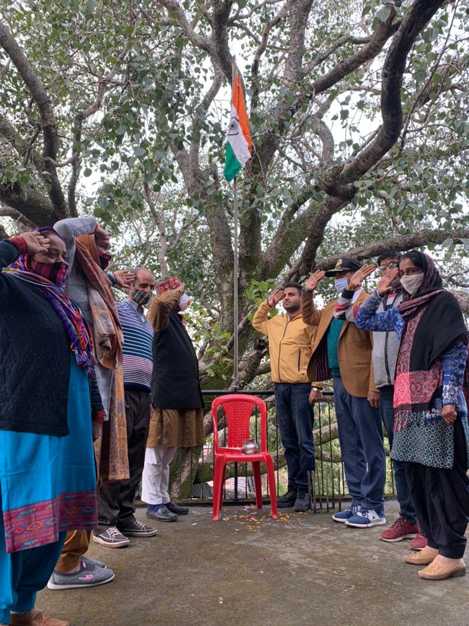 ग्राम पंचायत मरहाणा में तिरंगा फहरा कर मनाया गया गणतंत्र दिवस।