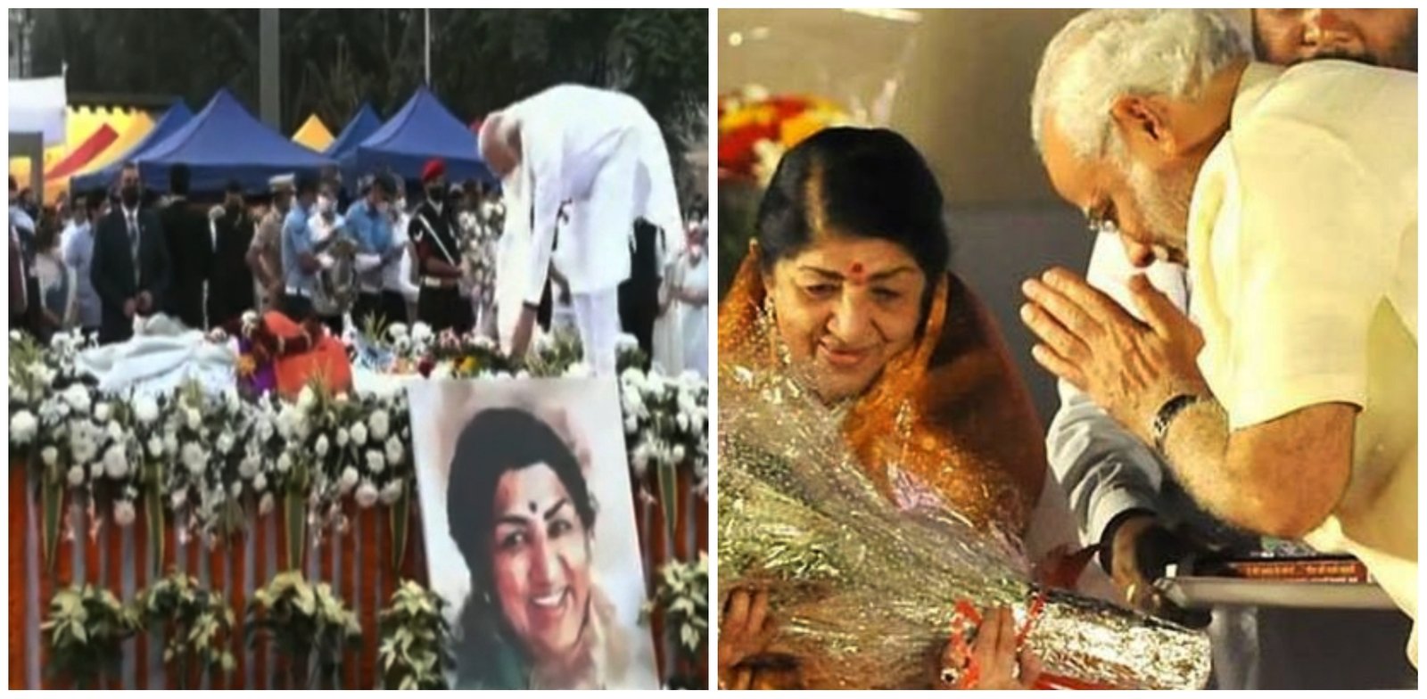 प्रधानमंत्री नरेंद्र मोदी ने मुंबई के शिवाजी पार्क में लता मंगेशकर को दी श्रद्धांजलि