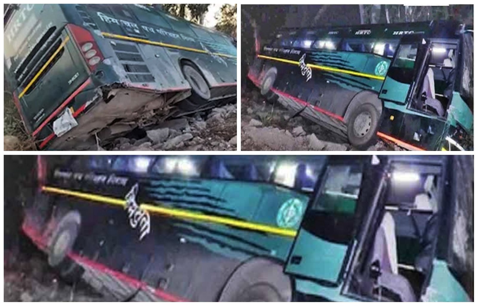 दिल्ली-चंडीगढ़ हाईवे पर 31 यात्रियों से भरी HRTC बस पलटी