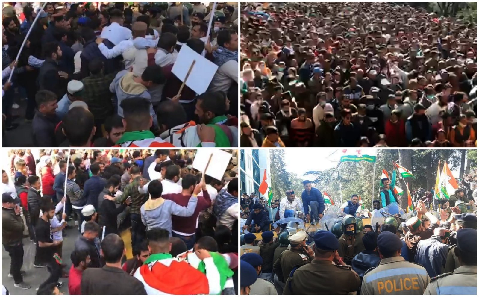 युवा कांग्रेस कार्यकर्ताओं ने किया विधानसभा का घेराव, पुलिस के साथ हुई हाथापाई