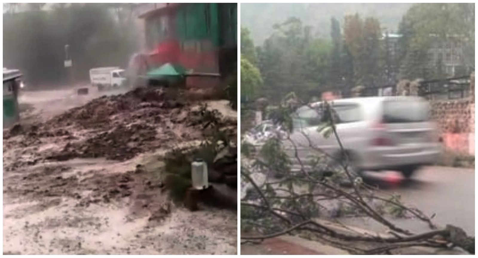 शिमला में भारी बारिश, नालों में तब्दील हुई कई सड़कें, ओलावृष्टि से फसलों को नुकसान