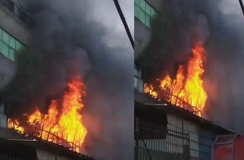 लुधियाना में धागा फैक्ट्री में लगी भीषण आग, लाखों की ऊन जलकर राख