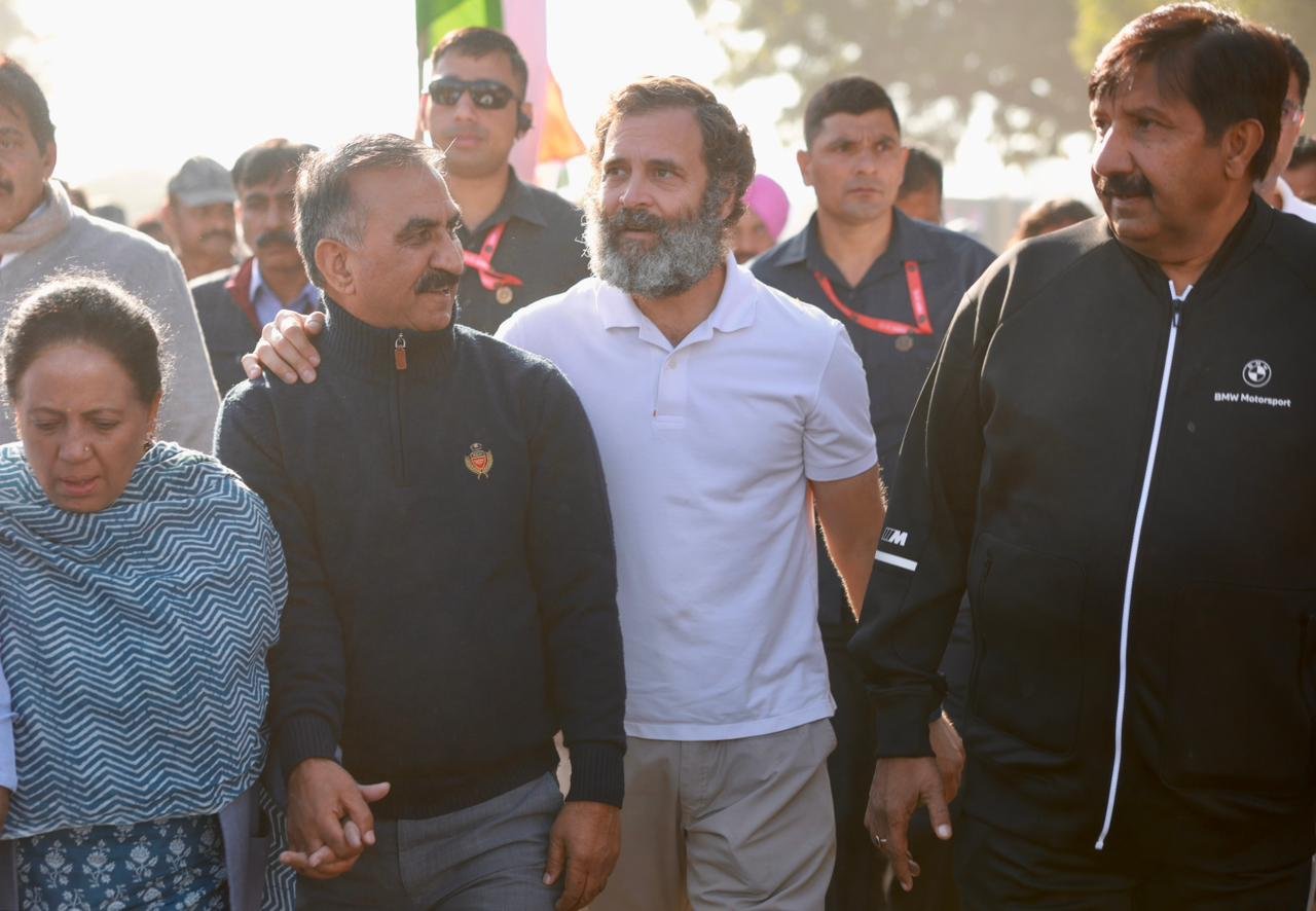 राहुल गाँधी संग नज़र आए मुख्यमंत्री सुक्खू, डिप्टी CM और प्रतिभा सिंह, यात्रा के 100वें दिन करेंगे कार्यक्रम में शिरकत